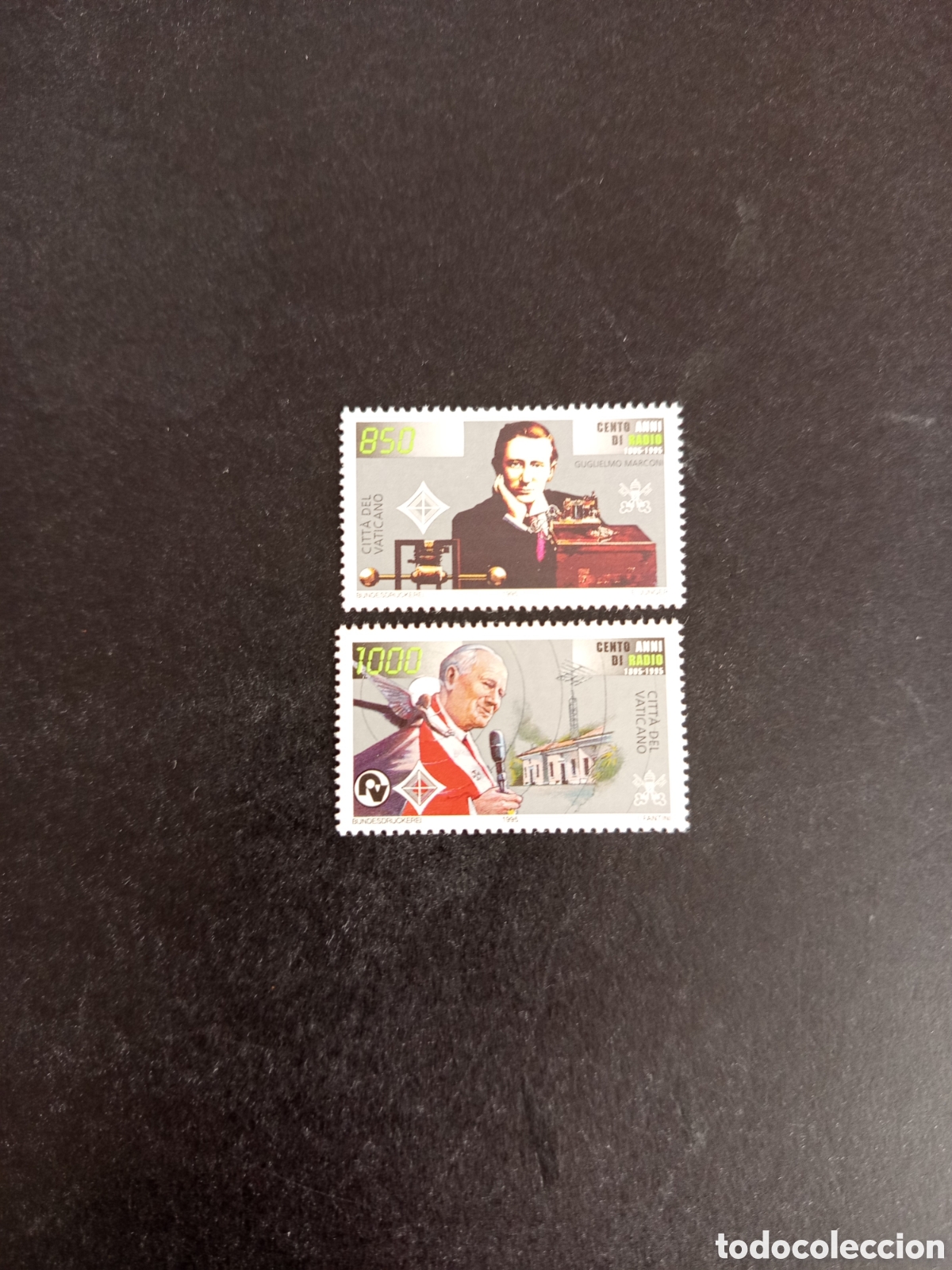 Sellos: Vaticano,1995. Centenario de la Radio. Yv. 1005/6. Completa en nuevo. Pedido m&iacute;nimo 3 &euro;. Ver fotos.