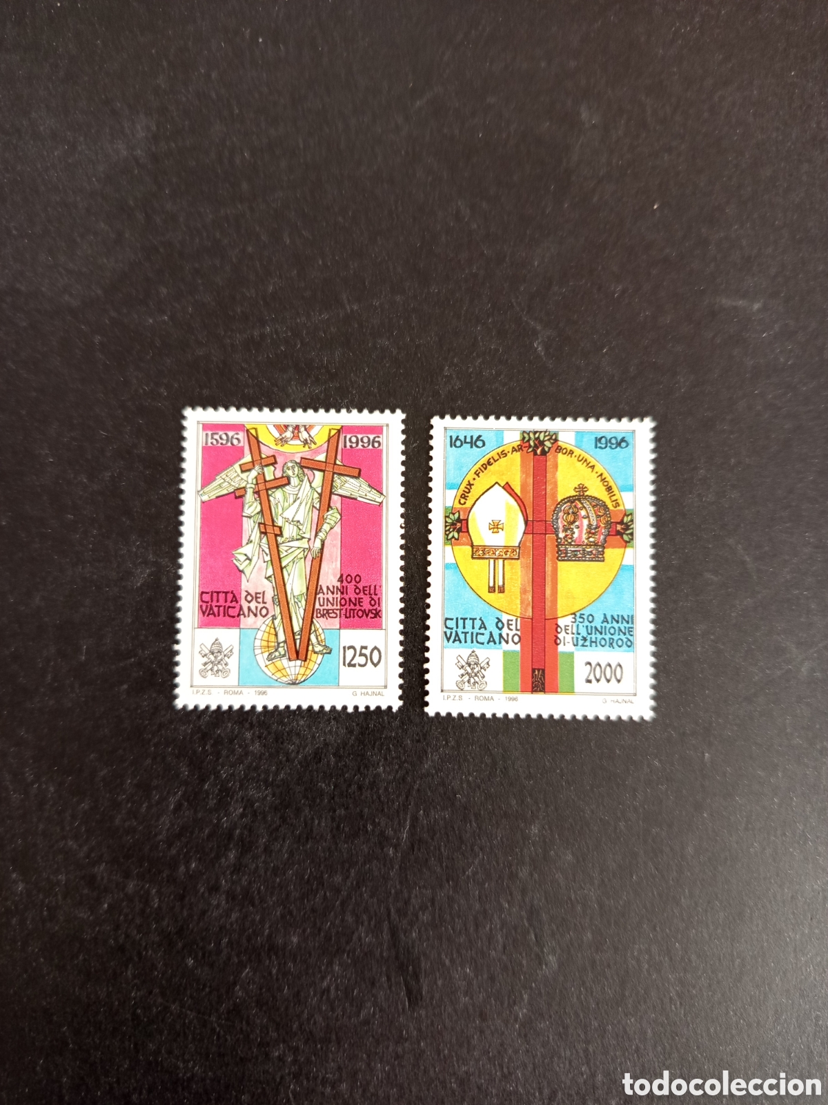 Sellos: Vaticano,1996. &Aacute;ngel y Cruz.Yv. 1034/5. Completa en nuevo. Pedido m&iacute;nimo 3 &euro;. Ver fotos.