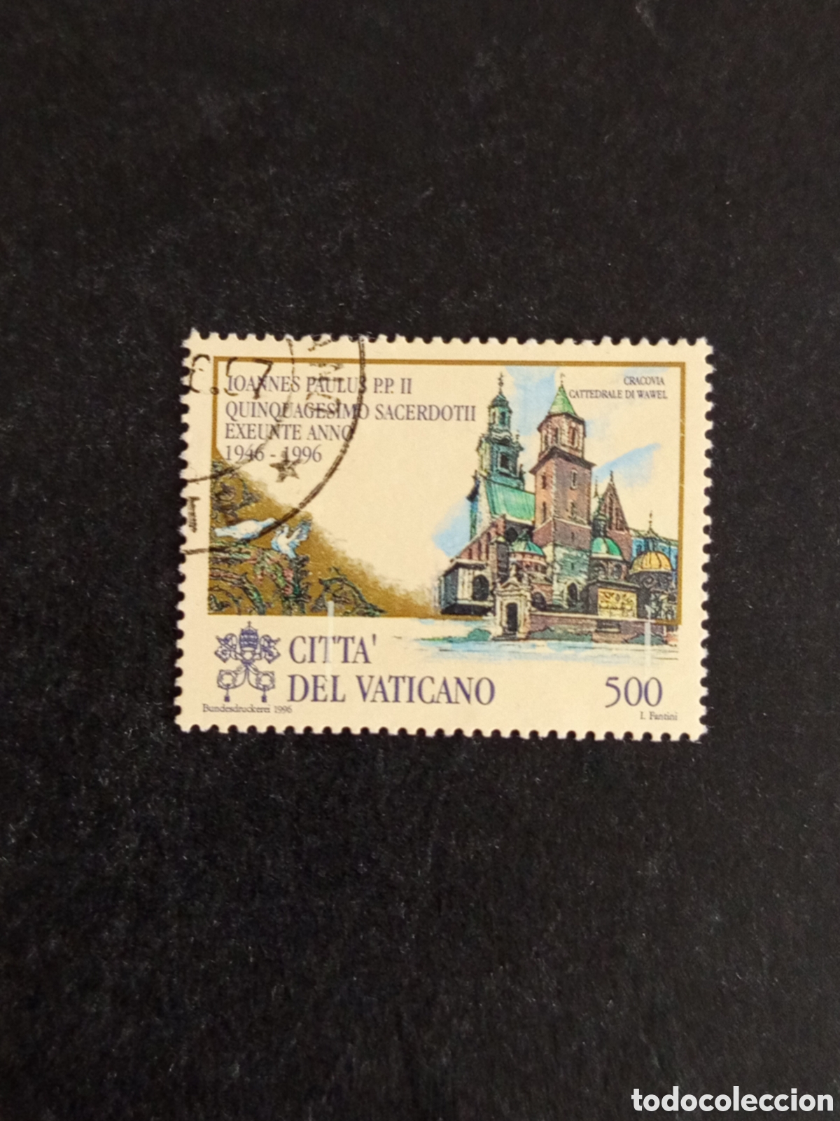 Sellos: Vaticano,1996. 50 A&ntilde;os Ordenaci&oacute;n Juan Pablo II. Yv. 1043 Sello usado. Pedido m&iacute;nimo 3 &euro;. Ver fotos.