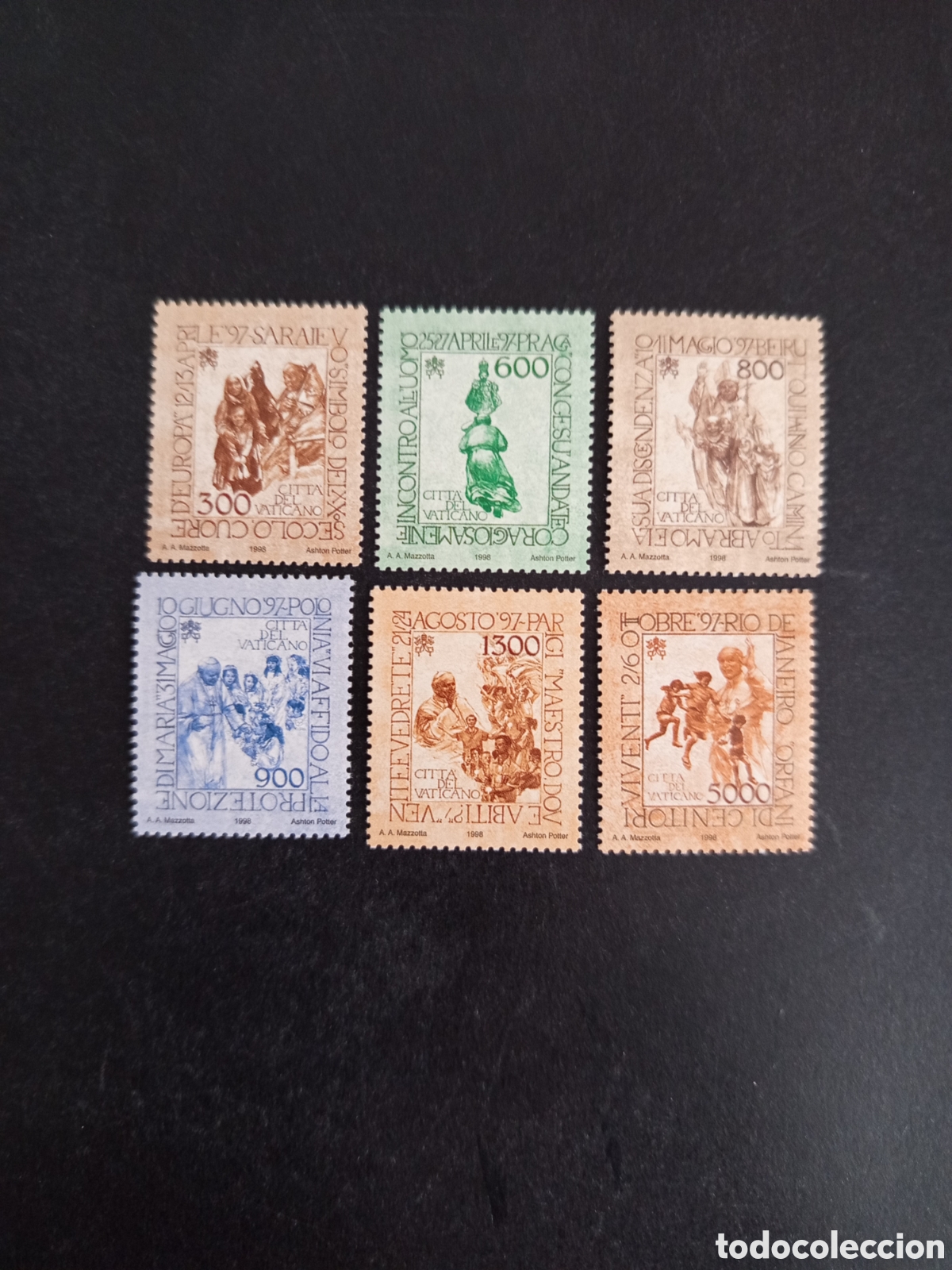 Sellos: Vaticano,1998. Viajes S.S. San Juan Pablo II. Yv. 1121/6 Completa en nuevo. Pedido m&iacute;nimo 3 &euro;.