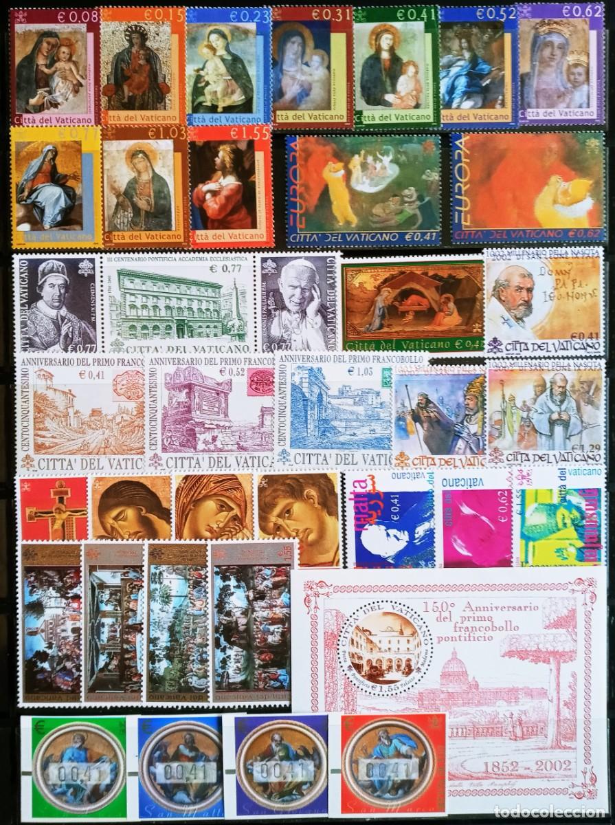 Sellos: VATICANO - IVERT... 33 SELLOS+ 1 HB+ 4 ATM NUEVOS ** SERIES COMPLETAS A&Ntilde;O 2002 - LOS DE LA FOTO