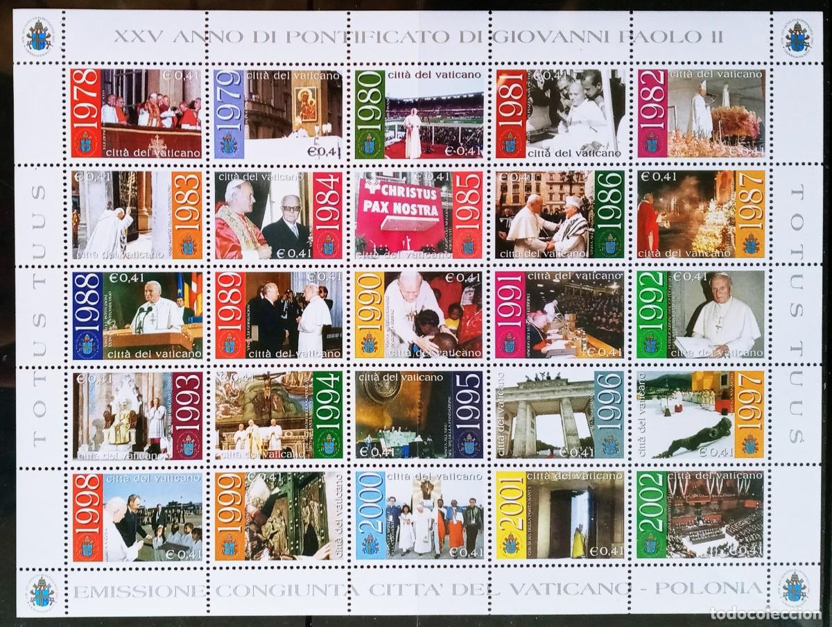Sellos: VATICANO - IVERT 1283/07 NUEVOS ** 25&ordm; ANIV. PONTIFICADO JUAN PABLO II A&Ntilde;O 2003