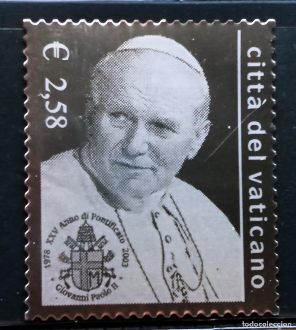 Sellos: VATICANO - IVERT 1308 NUEVO ** SELLO DE PLATA 25&ordm; ANIV. PONTIFICADO JUAN PABLO II A&Ntilde;O 2003