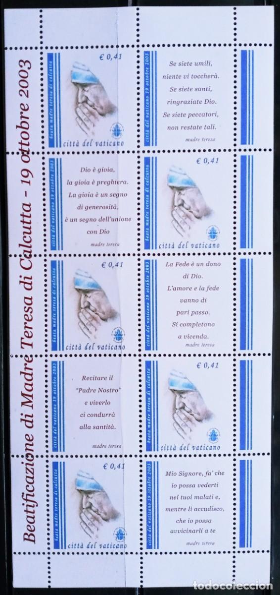 Sellos: VATICANO - IVERT 1322 NUEVO ** BEATIFICACION DE LA MADRE TERESA DE CALCUTA A&Ntilde;O 2003
