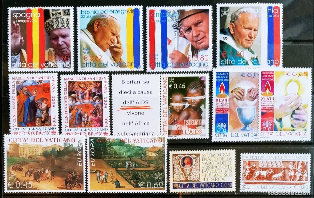 Sellos: VATICANO - IVERT ... 13 SELLOS SERIES COMPLETAS NUEVO ** DEL A&Ntilde;O 2004 - LOS DE LA FOTO