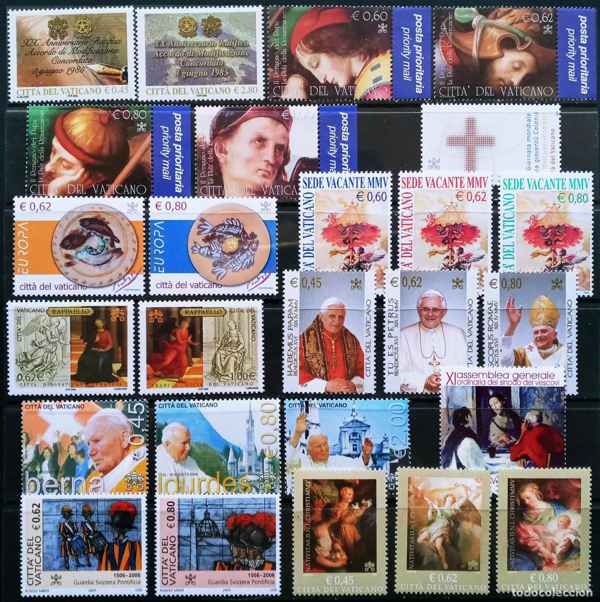 Sellos: VATICANO - IVERT ...26 SELLOS+ 2 H. BLOQUES NUEVO ** DEL A&Ntilde;O 2005 - LOS DE LA FOTO