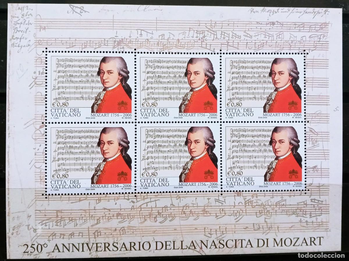 Sellos: VATICANO - IVERT 1406 BLOQUES NUEVO ** - MUSICA COMPOSITOR AMADEUS MOZART A&Ntilde;O 2006