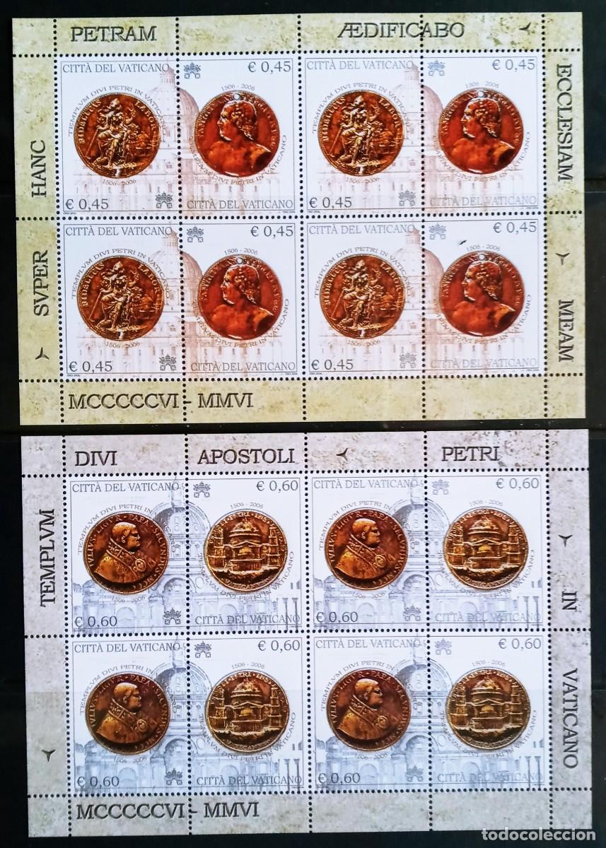 Sellos: VATICANO - IVERT 1409/12 NUEVO ** 500&ordm; ANIV. RECONSTR. BASILICA SAN PEDRO DE ROMA A&Ntilde;O 2006