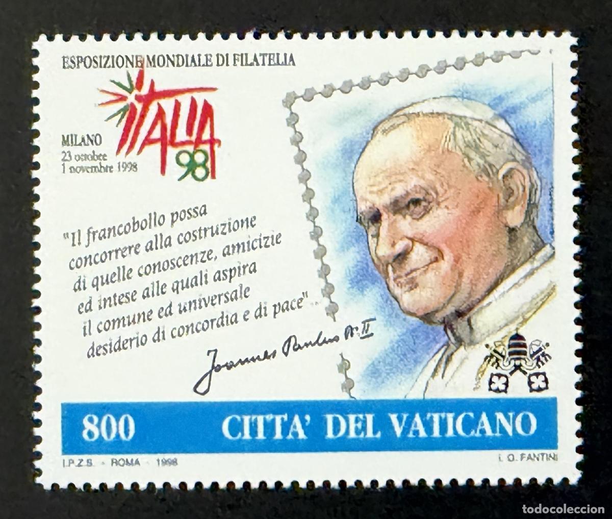 Sellos: Vaticano 1998 Mi. 1256 emisi&oacute;n conjunta Papa Juan Pablo II Italia 98
