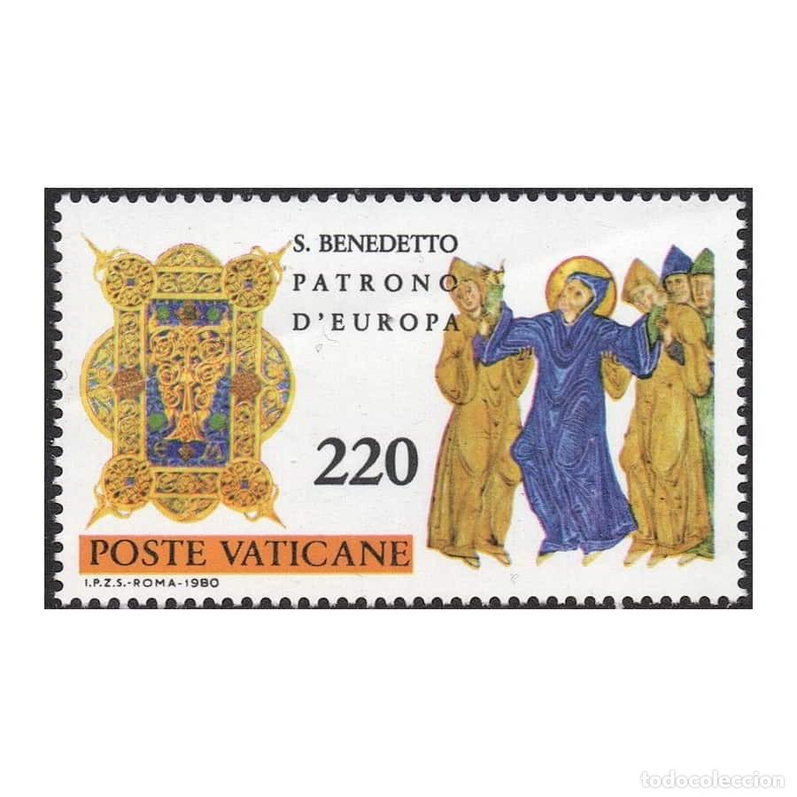 Sellos: Vaticano 1980 [SLL] San Benedicto. Patr&oacute;n de Europa. 220 VAL (MNH)