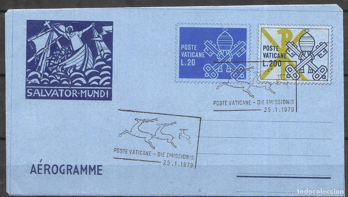 Sellos: Aerograma de Colecci&oacute;n del Vaticano 1979 &ndash; Tem&aacute;tica &rdquo;Salvator Mundi&rdquo; (FDC / Nuevo)