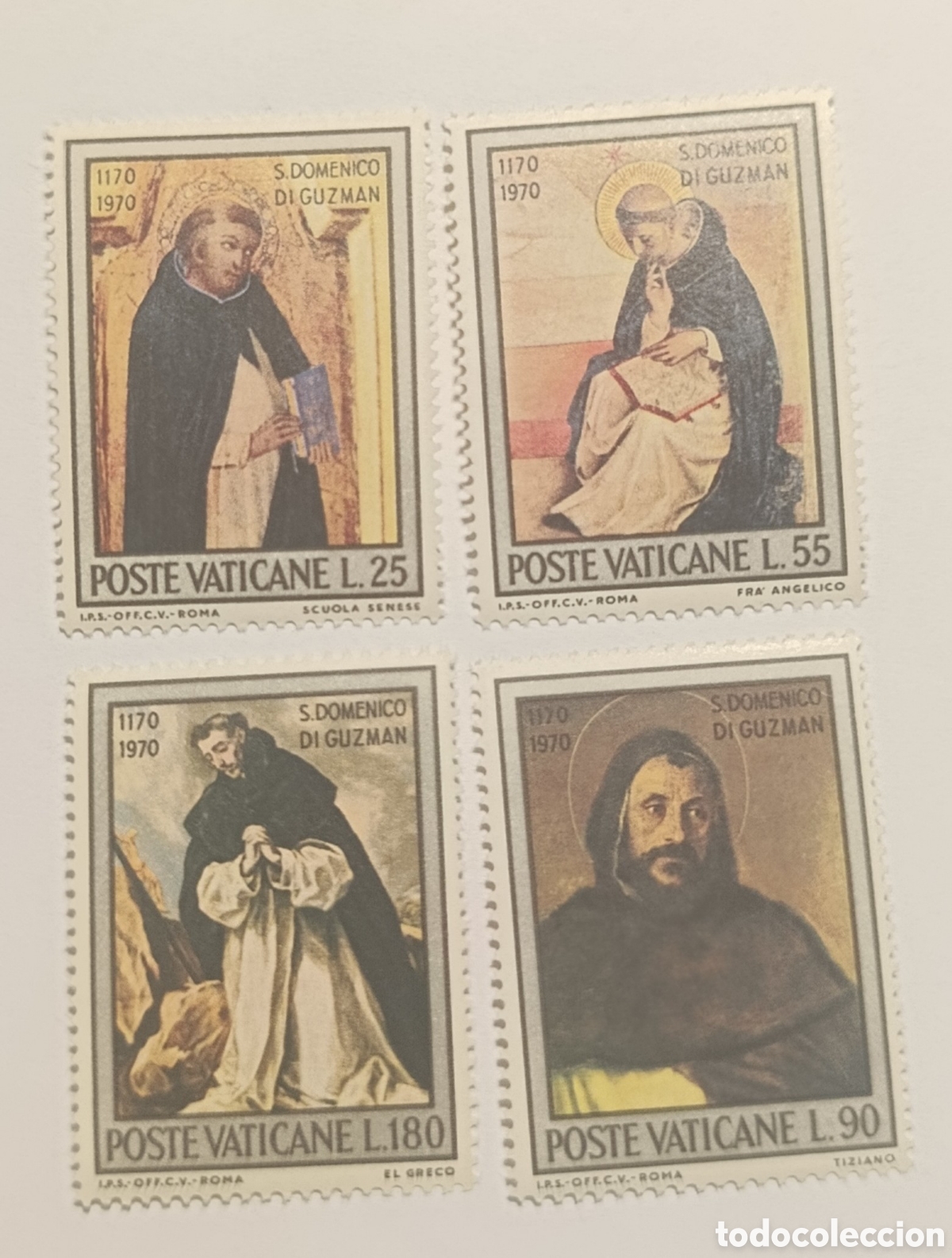Sellos: VATICANO sello 527/30 Santos domingo de guzman 1970