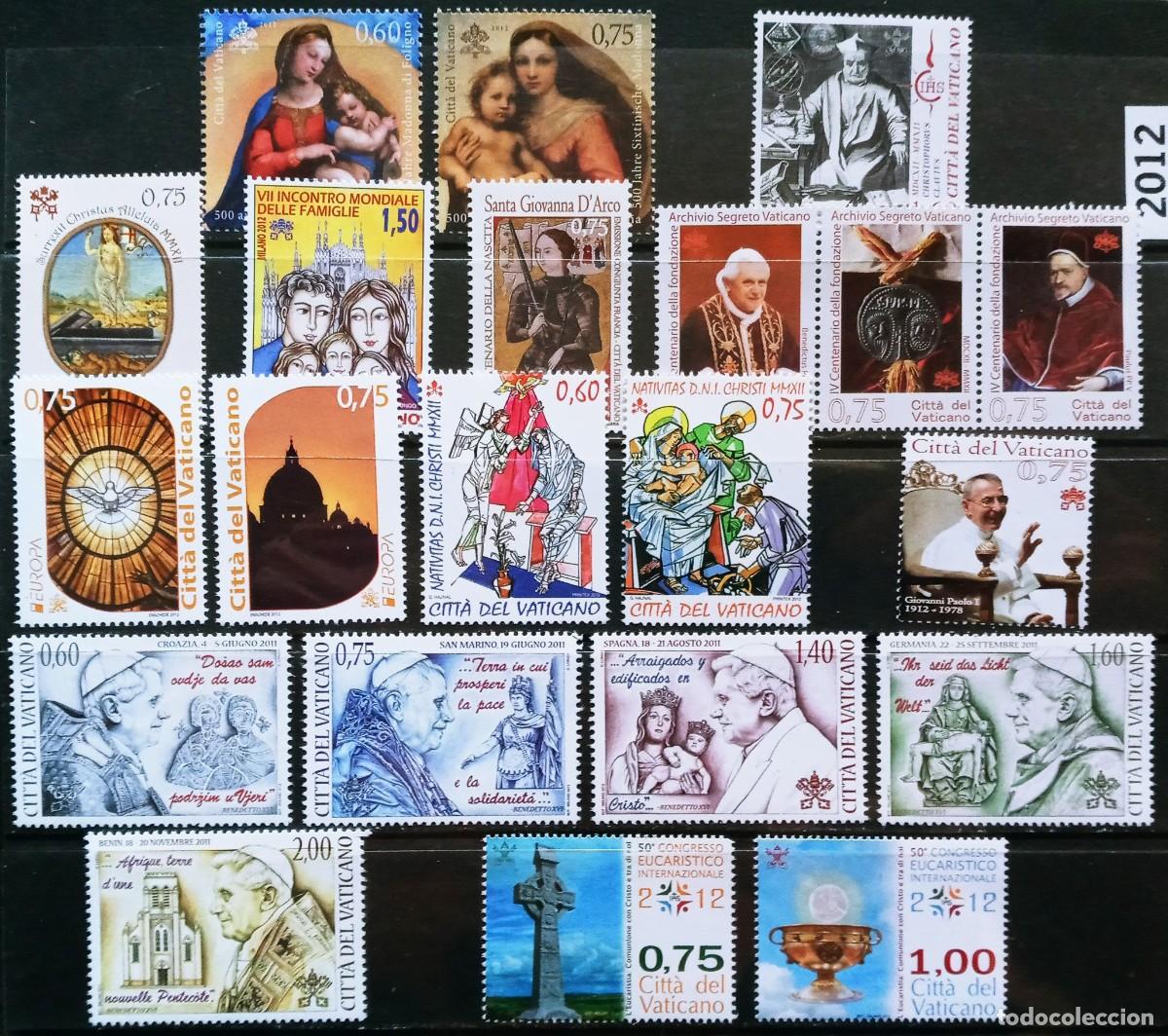 Sellos: VATICANO - IVERT 21 SELLOS + 3 HB NUEVOS ** SERIES COMPLETAS 2012 - LOS DE LAS 2 FOTOS