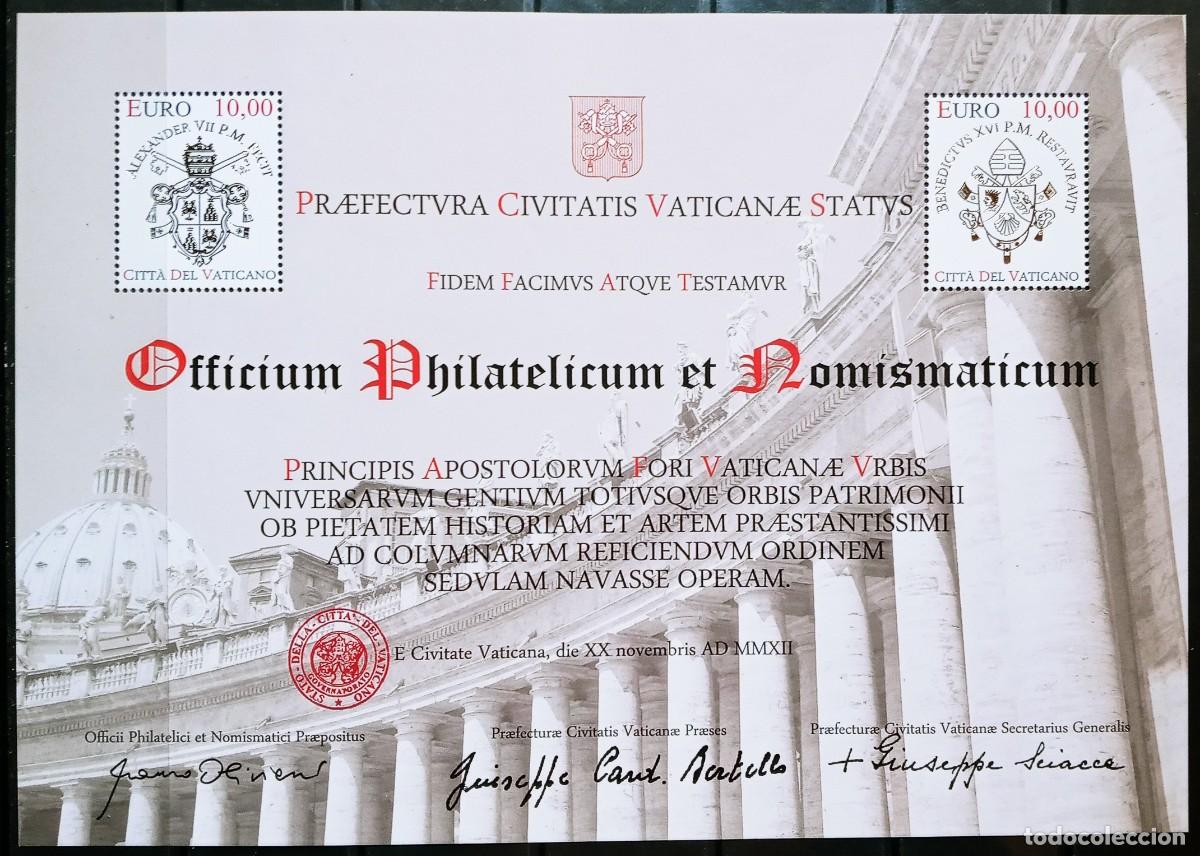 Sellos: VATICANO - IVERT 1608/09 HOJA BLOQUE N&ordm;41 NUEVOS ** RESTAURACION COLUMNAS PLAZA DE SAN PEDRO