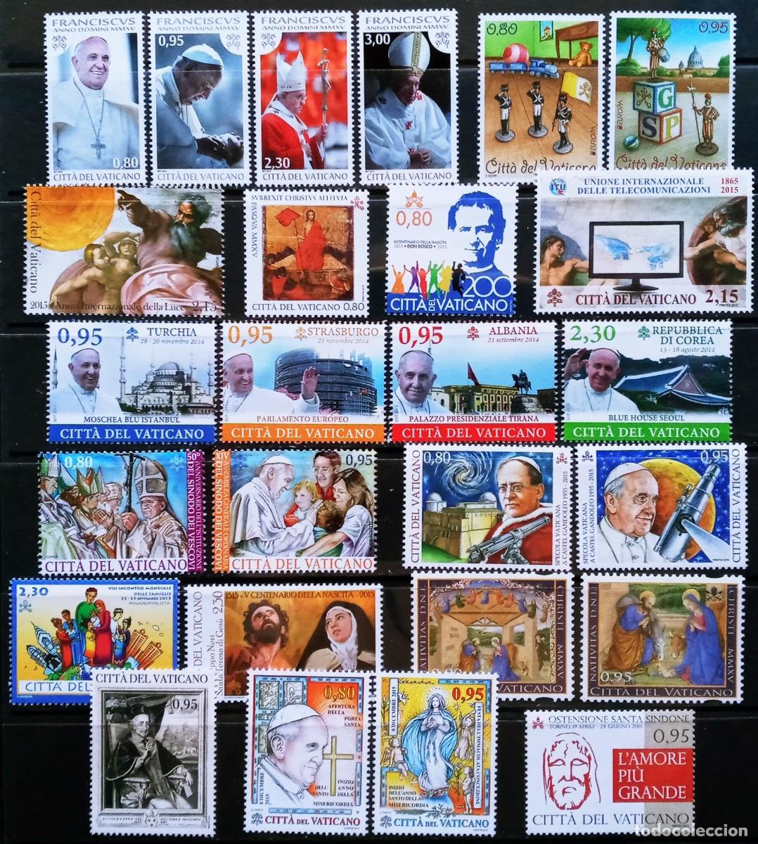 Sellos: VATICANO - IVERT 26 SELLOS + 2 HB NUEVOS ** SERIES COMPLETAS A&Ntilde;O 2015 - LOS DE LAS 2 FOTOS