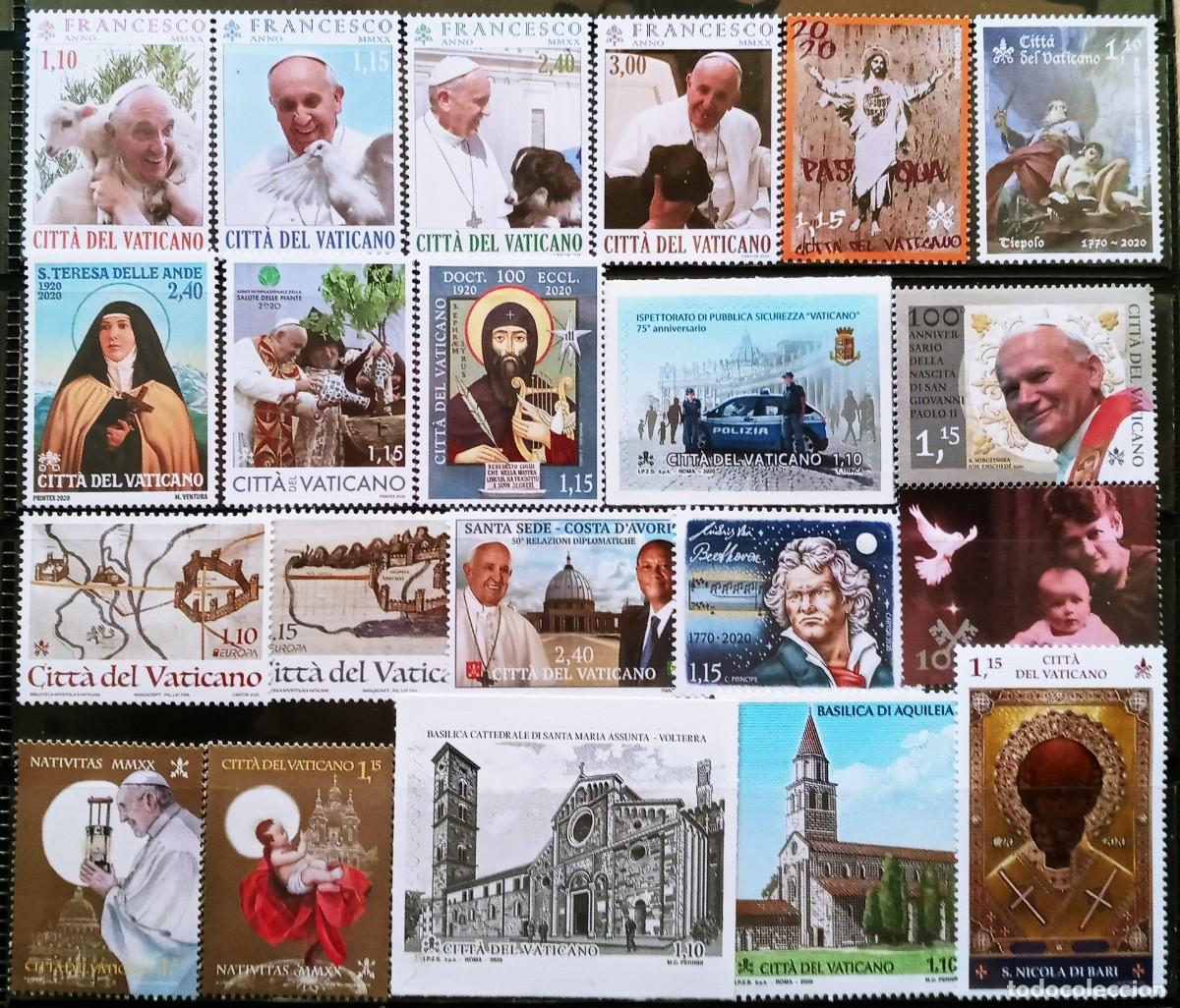 Sellos: VATICANO - IVERT 22 SELLOS + 5 HB NUEVOS ** SERIES COMPLETAS A&Ntilde;O 2020 - LOS DE LAS 3 FOTOS