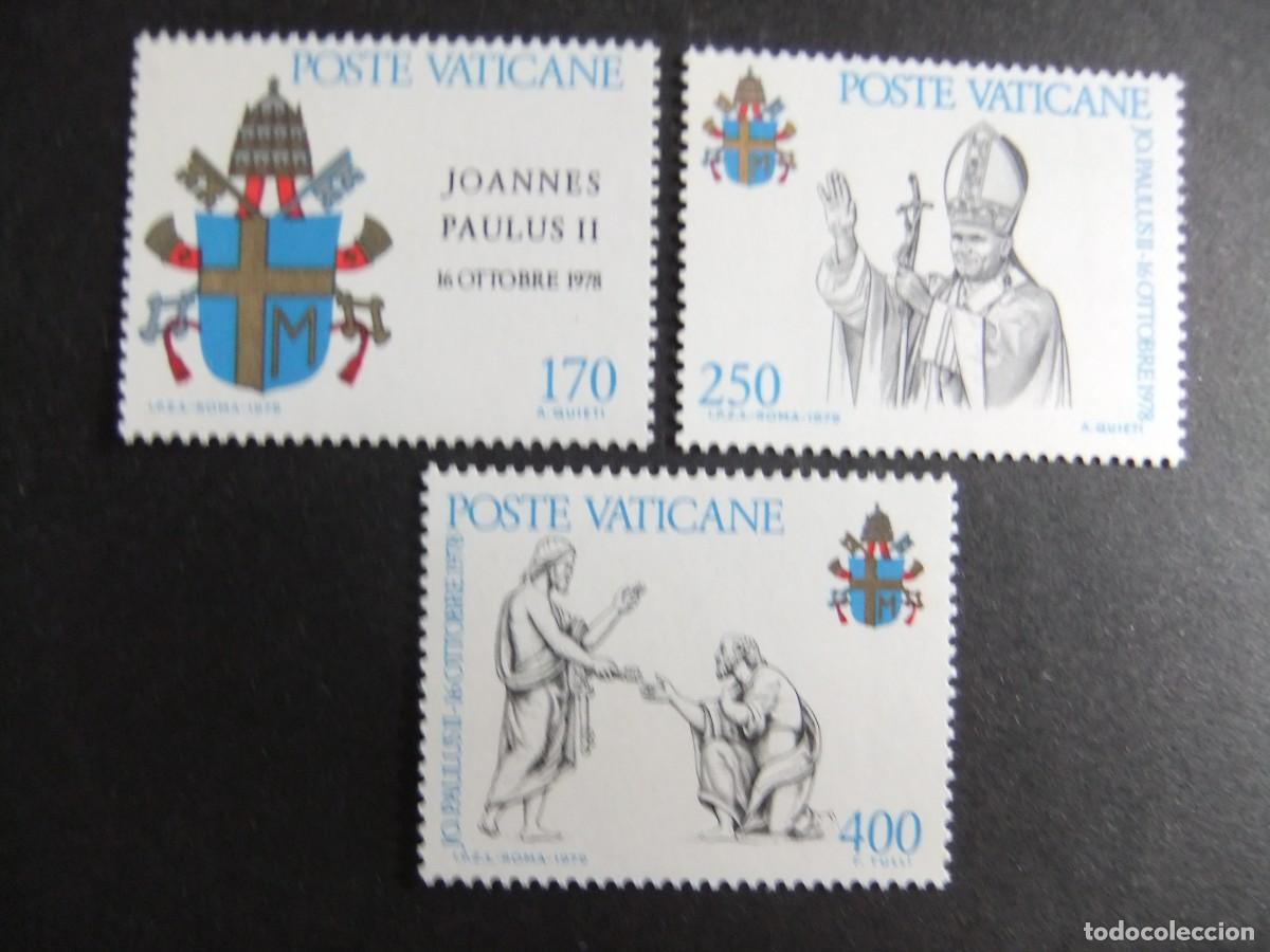 Sellos: L 146 VATICANO 1979 / ENTRONIZACION de JEAN PAUL II / YVERT 666 / 668 MNH