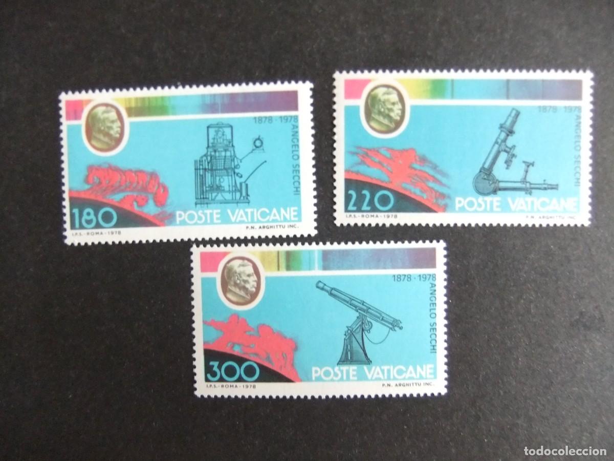 Sellos: L 146 VATICANO 1979 / CEN. de la MUERTE del PADRE PERE ANGELO SECCHI astronomo / YVERT 675 / 677 MNH