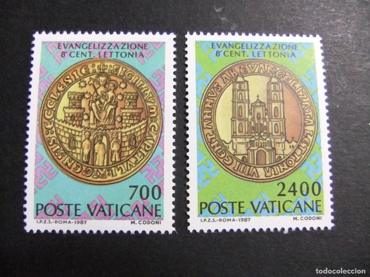 Sellos: L 148 VATICANO 1987 / DCCC ANIVERSARIO de la EVANGELIZACION de LETTONIE / YVERT 809 / 810 MNH