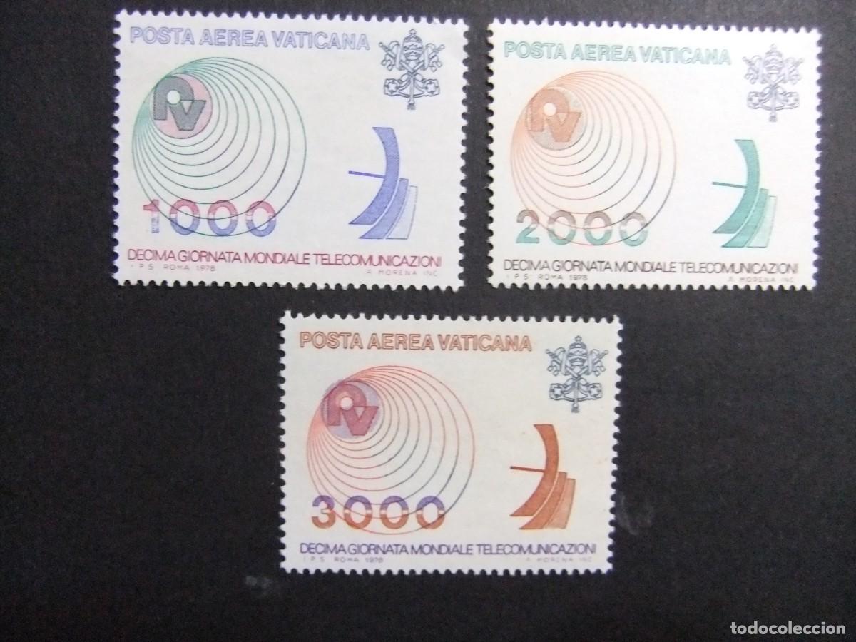 Sellos: L 148 VATICANO 1970 / T&Eacute;L&Eacute;COMMUNICATIONS / YVERT PA 63 / 65 MNH