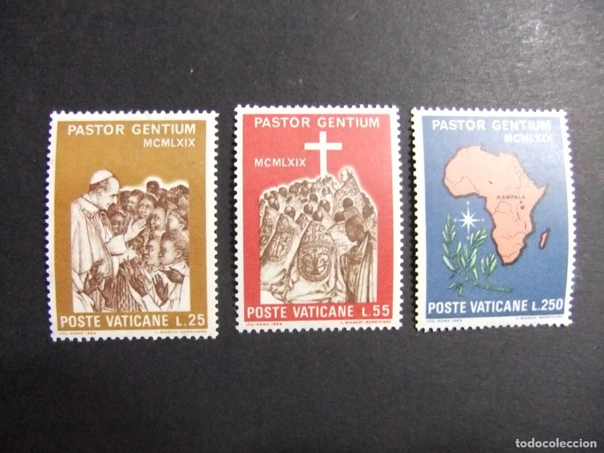 Francobolli: L 148 VATICANO 1969 / VIAJE de PABLO VI a OUGANDA / YVERT 491 / 493 MNH
