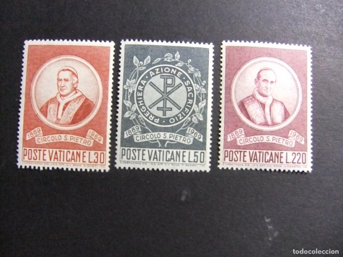 Sellos: L 148 VATICANO 1970 / CENTENARIO DEL CIRCULO SAN PEDRO / YVERT 494 / 496 MNH