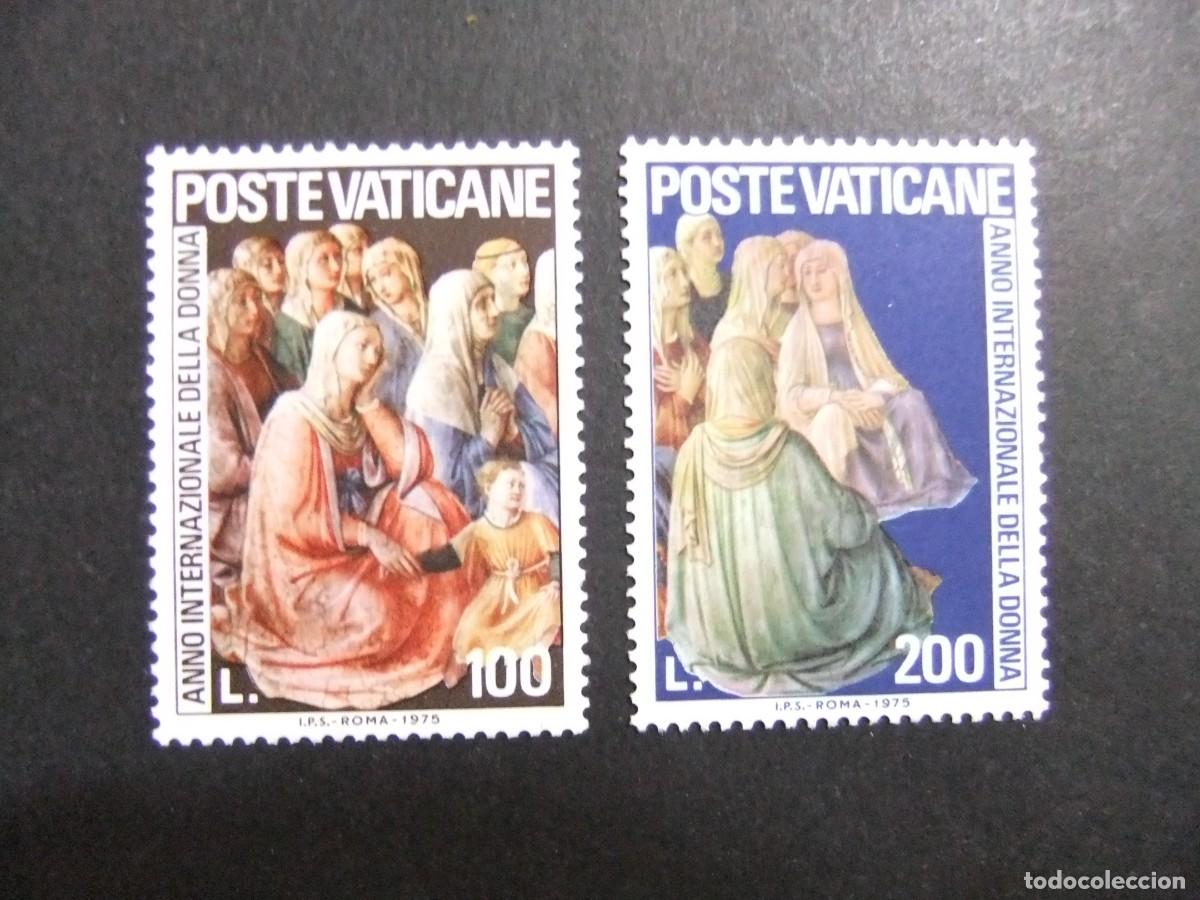 Sellos: L 148 VATICANO 1976 / A&Ntilde;O INTERNACIONAL de la MUJER / YVERT 609 / 610 MNH