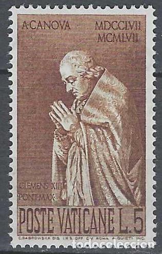 Sellos: CIUDAD DEL VATICANO 1958 - 2&ordm; CENT. NACIMIENTO DEL ESCULTOR ANTONIO CANOVA - MH*