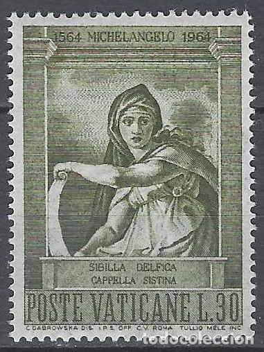 Sellos: CIUDAD DEL VATICANO 1964 - 4&ordm; CENTENARIO DE LA MUERTE DE MIGUEL &Aacute;NGEL, SIBILA DE DELFOS - MNH**