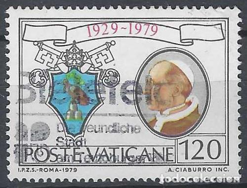 Sellos: CIUDAD DEL VATICANO 1979 - 50&ordm; ANIV. DEL ESTADO VATICANO, PAPA P&Iacute;O XII - USADO