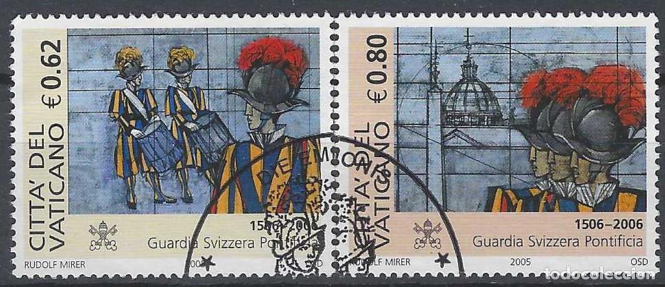 Sellos: CIUDAD DEL VATICANO 2005 - 5&ordm; CENTENARIO DE LA GUARDIA SUIZA, S.COMPLETA - USADOS