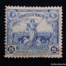 Sellos: CORREOS VENEZUELA, 25 CENTAVOS, INDEPENDENCIA, 1910.SIN USAR.. Lote 180194106