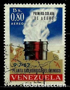 Sellos: Venezuela Scott: C0849-(1964) (Correo Aéreo) (Planta Siderúrgica del Orinoco) usado - Foto 1 - 193029248