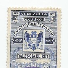 Francobolli: SELLO USADO DE VENEZUELA DE 1955-ESCUDO VALENCIA DEL REY- YVERT 524- VALOR 0,20 CENTIMOS