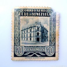 Sellos: ANTIGUO SELLO POSTAL VENEZUELA 1953, 20 C, OFICINA PRINCIPAL DE CORREOS CARACAS, USADO. Lote 312976683