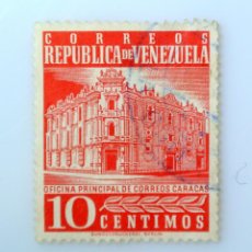 Sellos: ANTIGUO SELLO POSTAL VENEZUELA 1958, 10 C, ARQUITECTURA, OFICINA PRINCIPAL DE CORREOS ,CARACAS. Lote 313167553