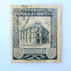 Sellos: ANTIGUO SELLO POSTAL VENEZUELA 1953, 15 C, ARQUITECTURA, OFICINA PRINCIPAL DE CORREOS, CARACAS. Lote 313177183
