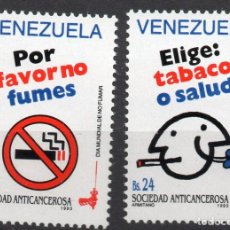 Sellos: VENEZUELA/1993/MNH/SC#1503/ CAMPAÑA CONTRA EL USO DEL TABACO / SALUD