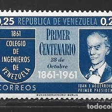 Sellos: VENEZUELA 645** - AÑO 1961 - CENTENARIO DEL COLEGIO DE INGENIEROS DE CARACAS