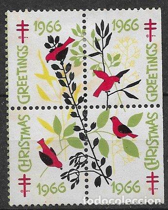 Sellos: VI&Ntilde;ETAS, Protuberculosos, EEUU 1966 * * / * Bloque de 4 - Foto 1