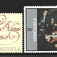 Sellos: VENEZUELA 966/67** - AÑO 1976 - MUSICA - BICENTENARIO DEL NACIMIENTO DEL COMPOSITOR JOSE ANGEL LAMA