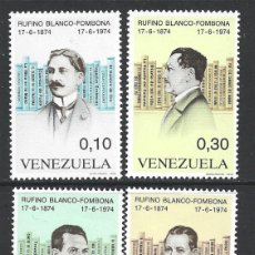 Sellos: VENEZUELA 932/35** - AÑO 1974 - CENTENARIO DEL NACIMIENTO DEL ESCRITOR BLANCO FOMBONA