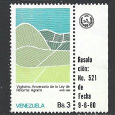 Sellos: VENEZUELA 1103** - AÑO 1982 - 20º ANIVERSARIO DE LA LEY DE LA REFORMA AGRARIA