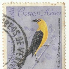 Sellos: ❤️ SELLO: ORIOLE BLACKBIRD (GYMNOMYSTAX MEXICANUS), 1962, VENEZUELA, 0,50 BOLÍVAR VENEZOLANO ❤️