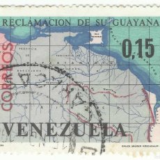 Sellos: ❤️ SELLO: MAPA DE RESTREPO DE 1827, 1965, VENEZUELA, MAPAS, 0,15 BOLÍVAR VENEZOLANO ❤️
