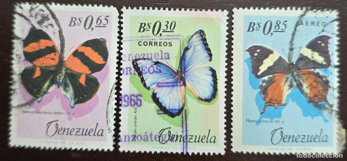 Sellos: O) 1960 VENEZUELA, BUTTERFLIES, INSECTS, USED, COMPLETE SET