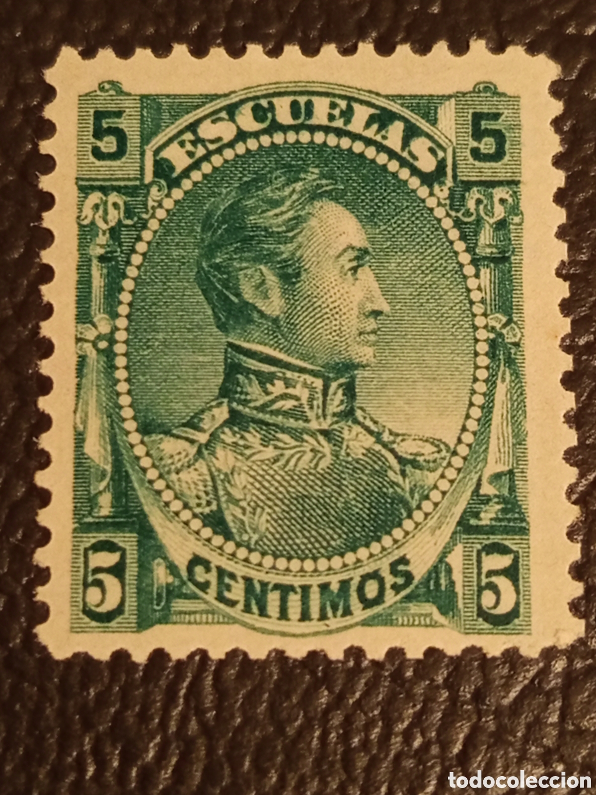 Sellos: Sello Venezuela 1882 Escuelas 5c Verde - Sim&oacute;n Bol&iacute;var MH (Michel ST35)