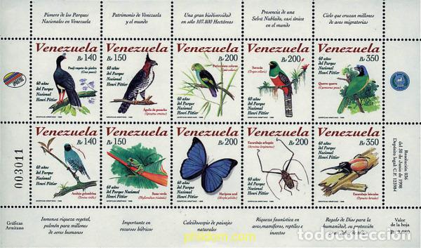 Sellos: 178723 MNH VENEZUELA 1998 60 ANIVERSARIO DEL PARQUE NACIONAL HENRI PITTIER