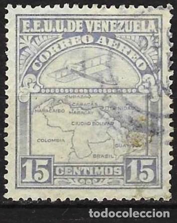 Sellos: Venezuela 1930 - Mi 122 - YT A 3 - Avi&oacute;n y mapa del pa&iacute;s ( A&eacute;reo )