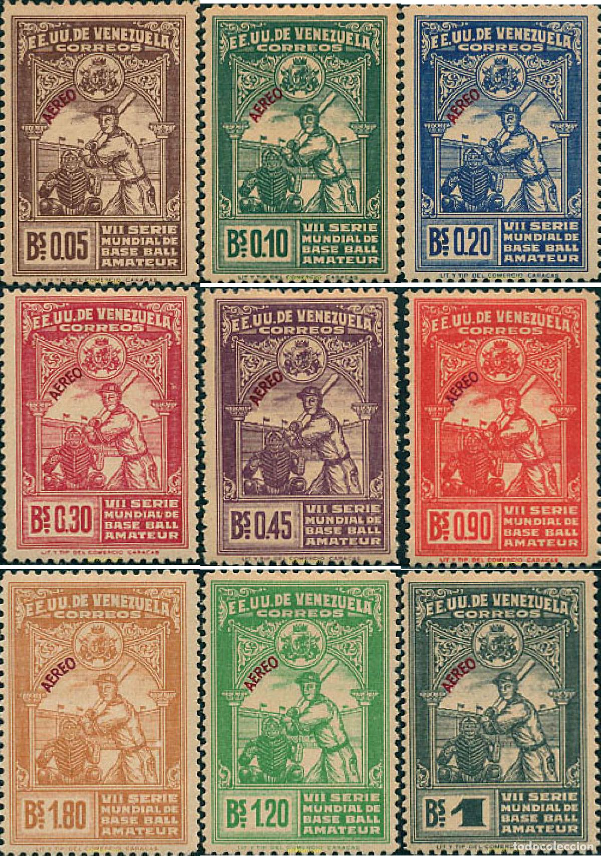 Sellos: 27118 MNH VENEZUELA 1944 7 CAMPEONATOS DE BEISBOL AMATEUR EN CARACAS